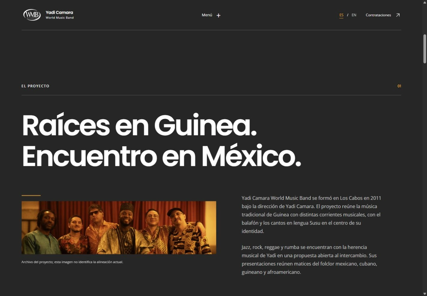 Project page from Yadi Camara’s bilingual website.